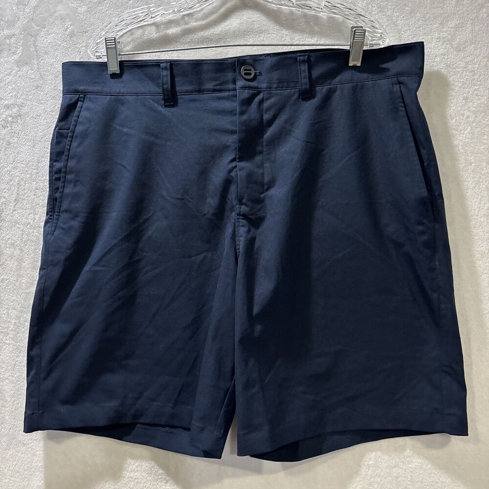 Lululemon Relaxed-Fit Smooth Twill Short 9" Navy Blue Pockets Men's 38 LM7BFXS